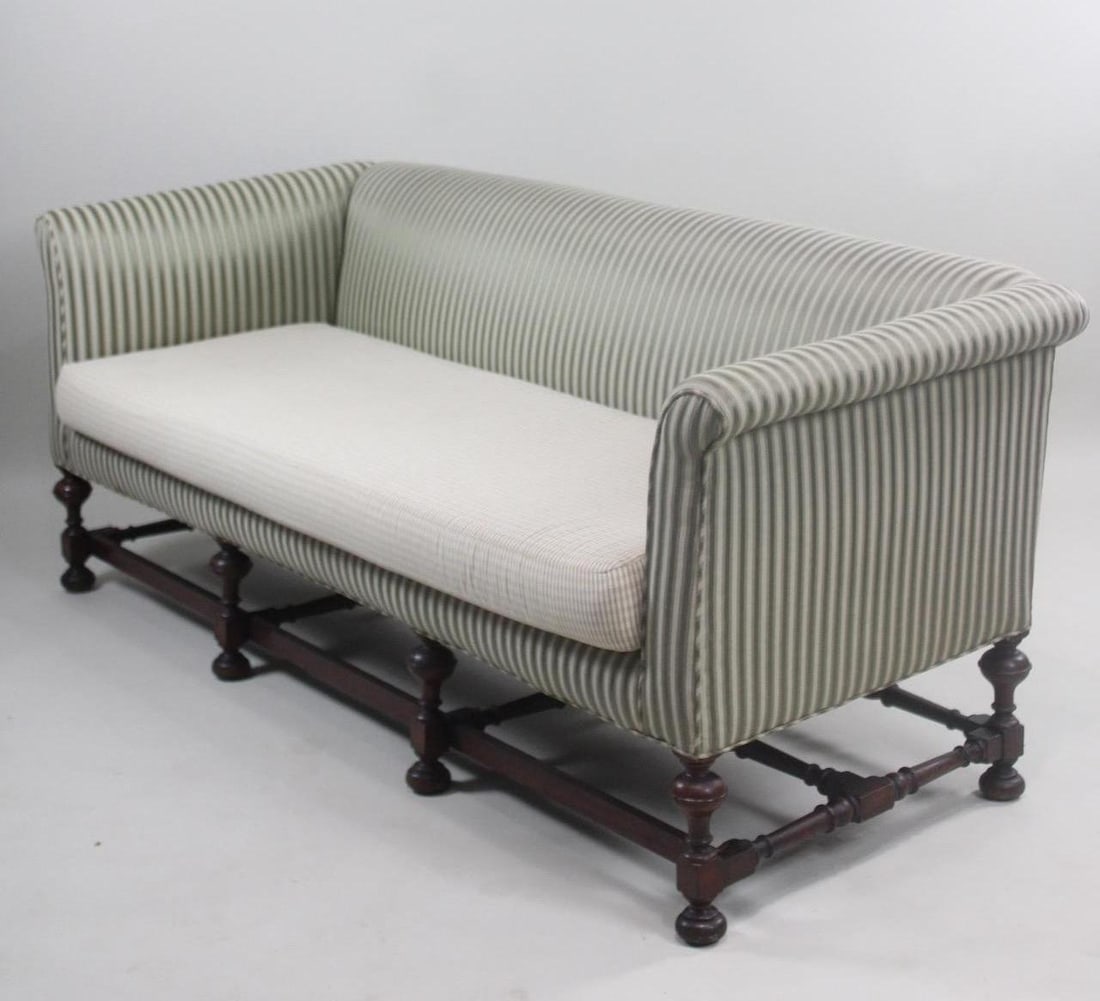 Federal Striped Sofa with Louis XIII Style Frame (1 of 9)