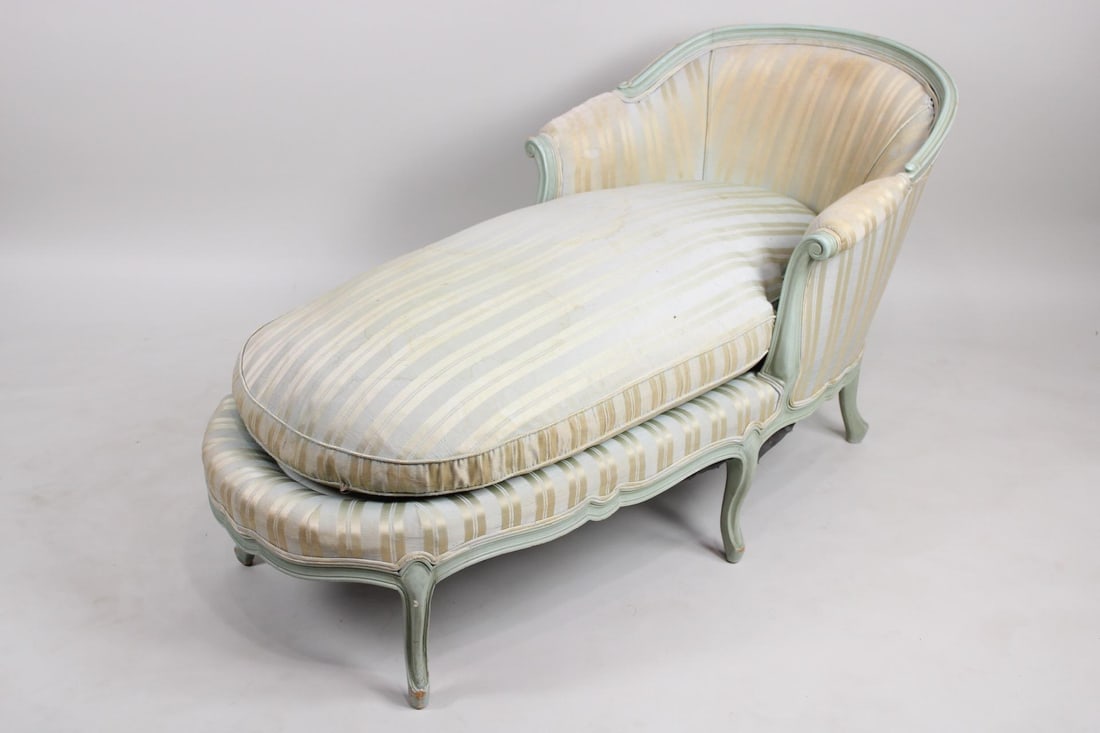 Louis XV Chaise Lounge Daybed with Down Cushions (1 of 13)