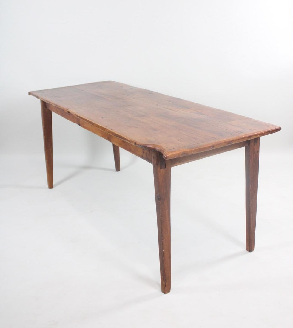 Primitive Wooden Farm Table with Repairs, Natural (1 of 9)