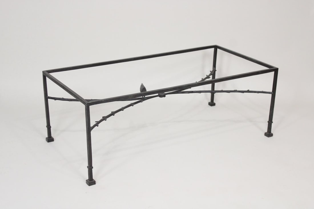 Contemporary Bronze & Glass Coffee Table with Bird, Giacometti Style, 1 of 2 (1 of 9)