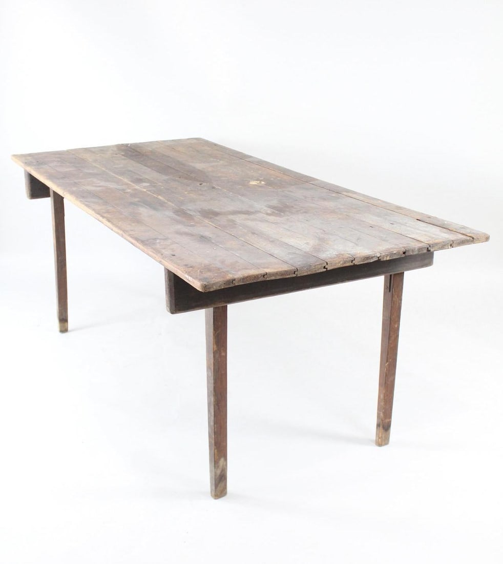 6-Foot Long Primitive Wooden Folding Farm Table (1 of 11)