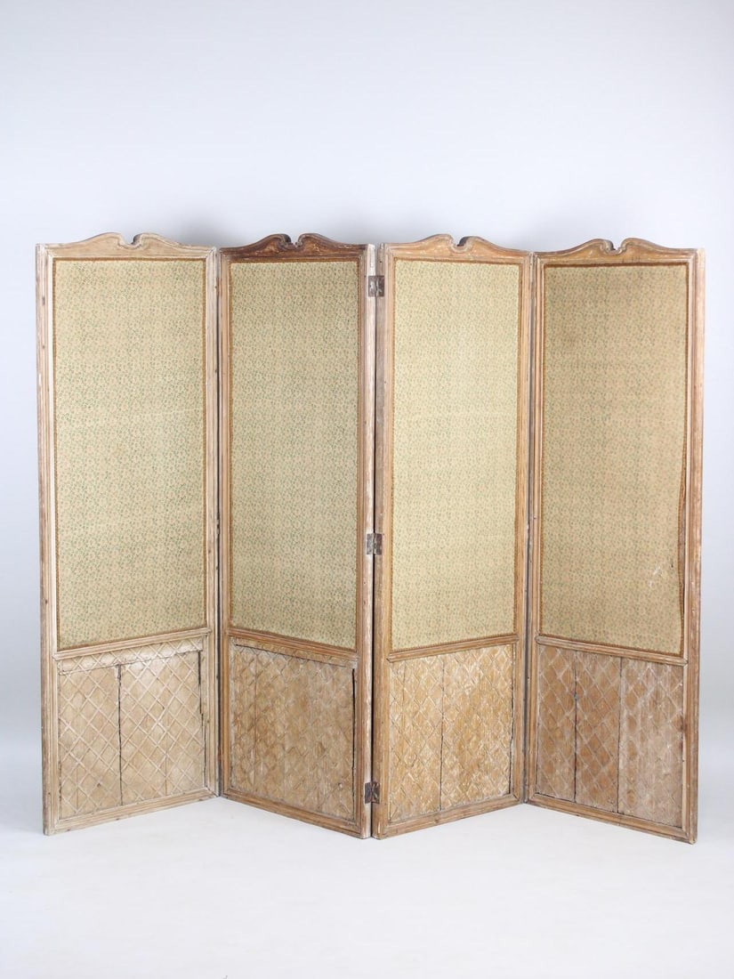 4 Panel Wood & Fabric Folding Screen, Room Divider (1 of 14)