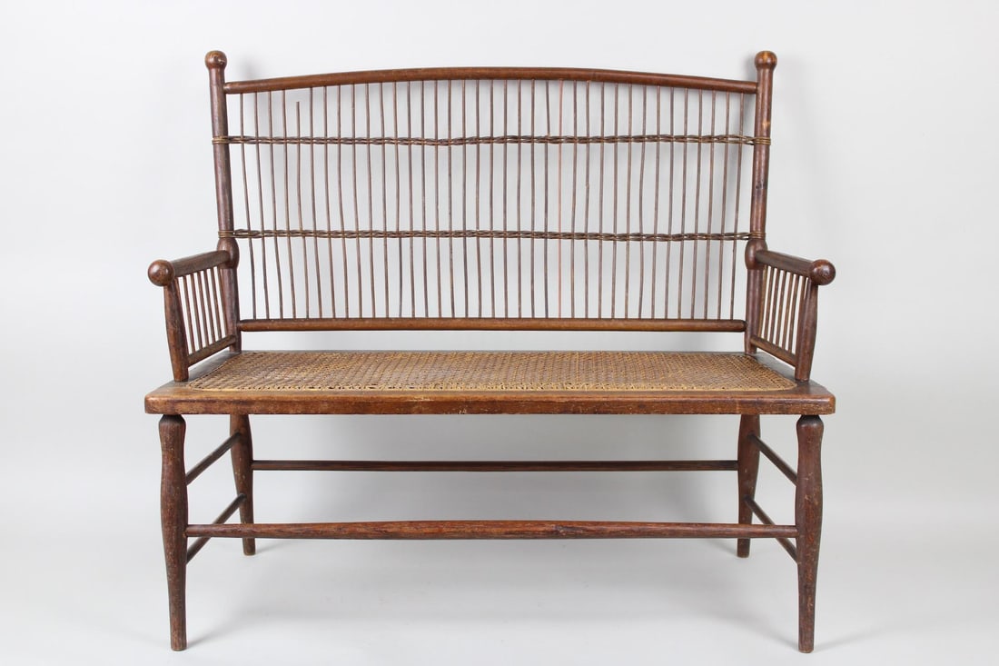 Victorian Diminutive Child Size Bench, Spindle & Caned (1 of 16)
