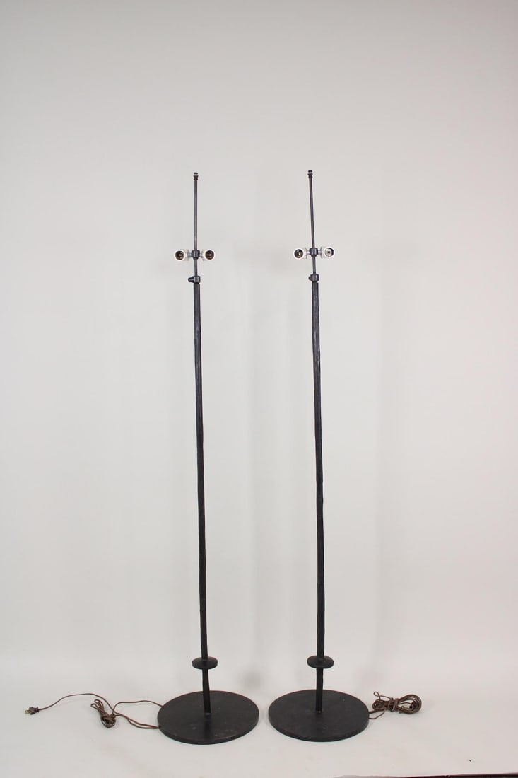 Pair of Brutalist Bronzed Floor Lamps (1 of 4)