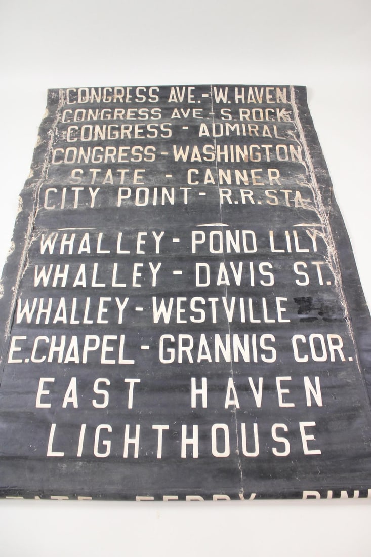 New Haven Bus Destination Roll Sign, East & West, Railroad Station, Lighthouse, Connecticut (1 of 12)