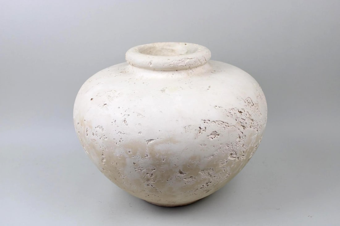White Textured Plaster "Volcanic" Vase (1 of 7)