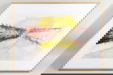 Framed Mixed Media Collage, Todd Siler "CerebraLight": Framed Mixed Media Collage, Todd Siler "CerebraLight". This proposal for an installation artwork and "CerebraLight" by Todd Siler (American, b. 1953) plans for a strobe light sculpture and representat