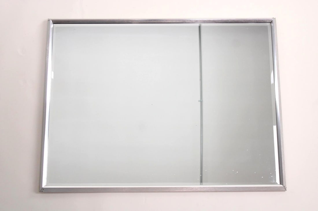 Mid-Century Modern Minimalist Aluminum Mirror, Turner (1 of 7)
