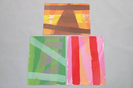 Lot of 3 Signed Edward Avedisian Abstract Lithographs, 2 of 3: Lot of 3 Signed Edward Avedisian Abstract Lithographs, 2 of 3. These 3 colorful large lithographs by Edward Avedisian (American, 1936-2007) are signed at edge and dated 1969. The green work is numbere