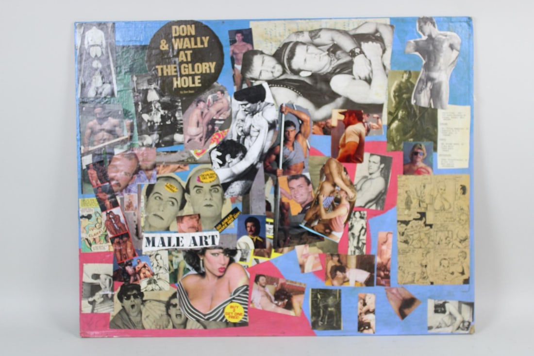 Judson Baldwin Double-Sided Gay Nude Male Art Collage, 2 of 3: Judson Baldwin Double-Sided Gay Nude Male Art Collage, 2 of 2. Contemporary artwork by Judson Baldwin (American d. 2006). From the estate of Baldwin's partner, painter Edward Avedisian (American 1938-