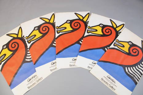 Lot of 5 Posters, Alexander Calder Aubusson Tapestries, Brewster Gallery: Lot of 5 Posters, Alexander Calder Aubusson Tapestries, Brewster Gallery. These posters were for the exhibition "Aubusson Tapestries and Selected Lithographs" of works by Alexander Calder (American, 1