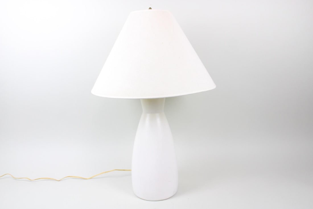 Danish Modern Ceramic & Teak Lamp, "White Magic" (1 of 11)