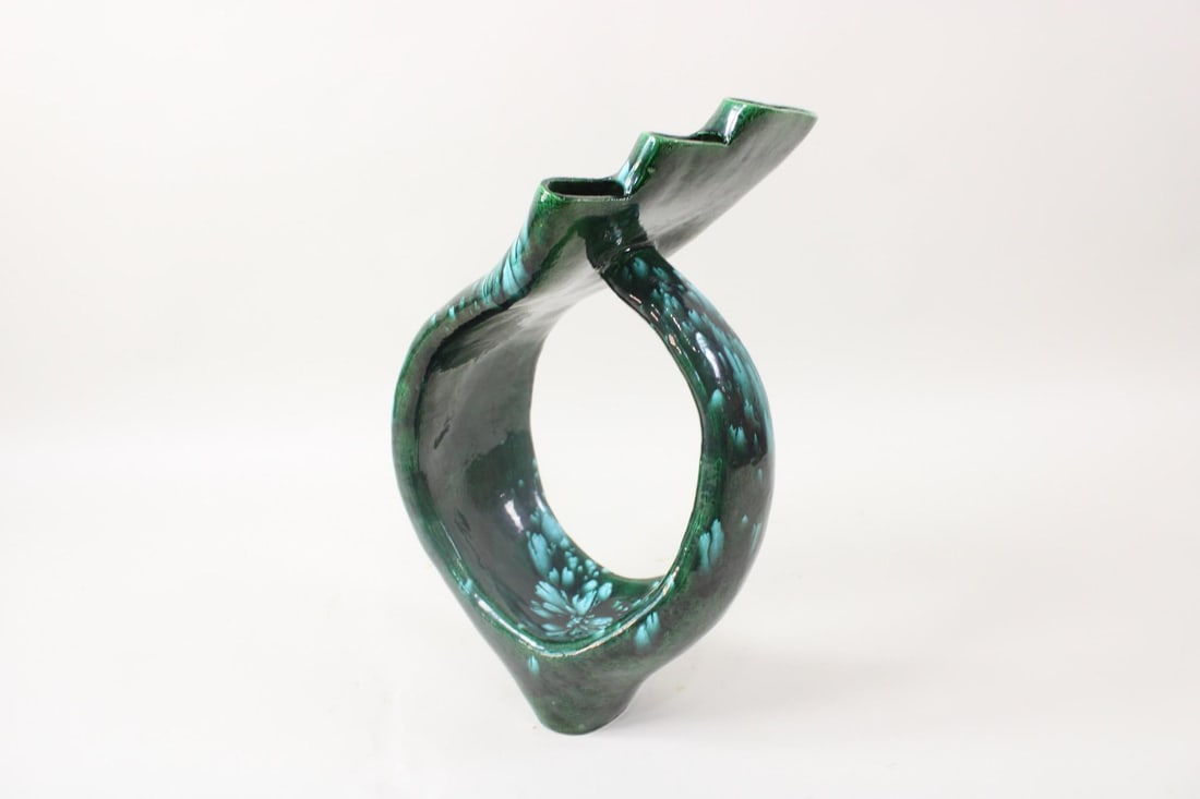 Monumental Postmodern Ceramic Drip Glaze Vessel, Sculptural Vase (1 of 16)