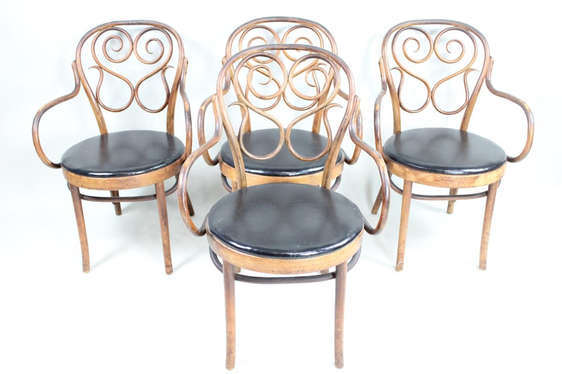 Set of 4 Thonet No. 4 Bentwood Bistro Cafe Arm Chairs (1 of 14)