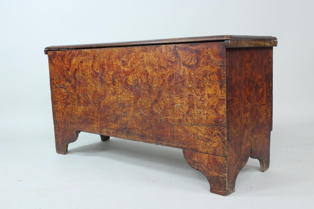 Antique Faux Grain Painted Wooden Blanket Chest, Folk Art (1 of 13)