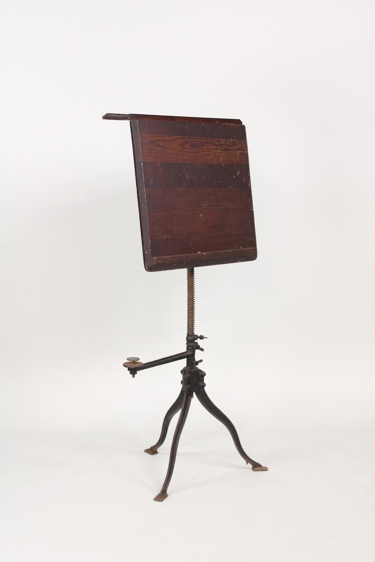 Industrial Spring Adjustable Wood & Iron Drafting Table (1 of 14)