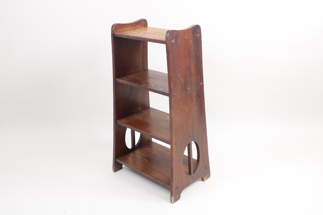 Limbert Model #300 Arts & Crafts Cutout Magazine Stand Bookcase (1 of 11)