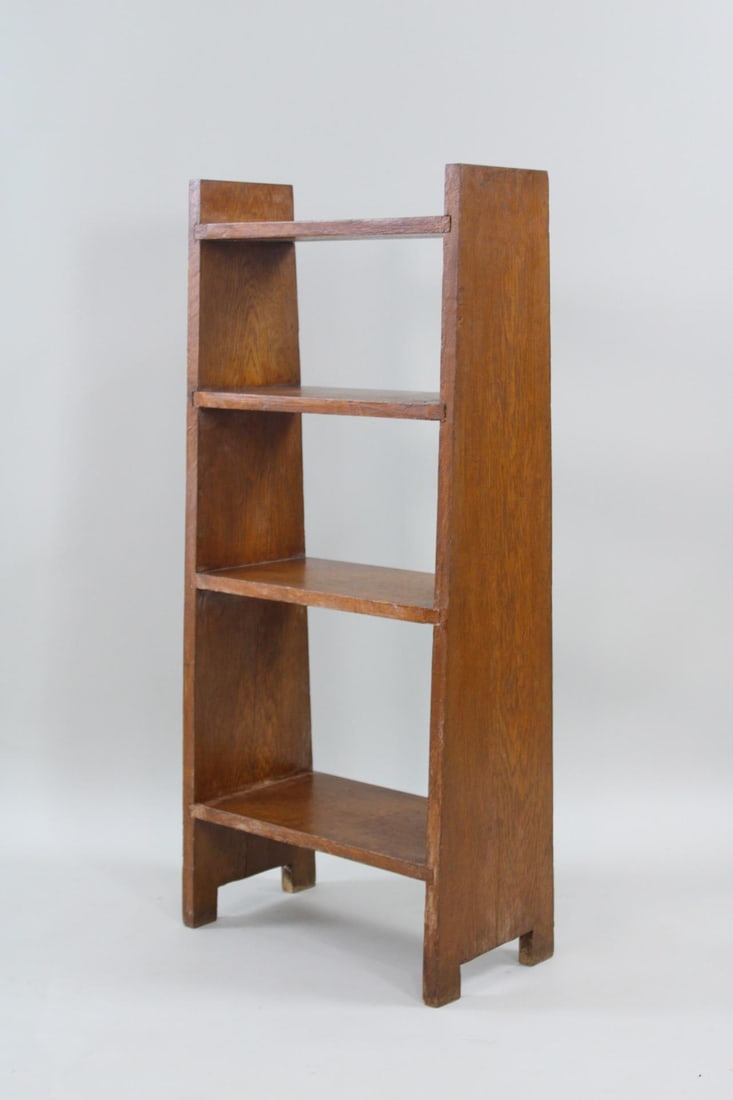 Arts & Crafts Mission Oak Slab Sided Bookcase (1 of 9)