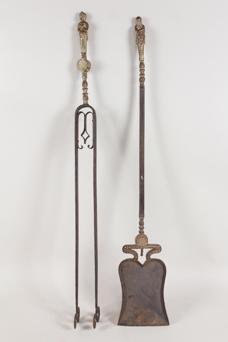 Pair of Iron & Brass Figural Fireplace Tools (1 of 13)