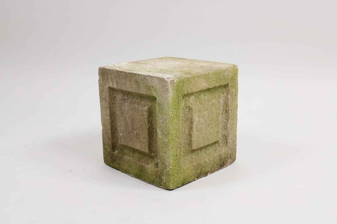 Weathered Architectural Limestone Cube Block, Minimalist (1 of 7)