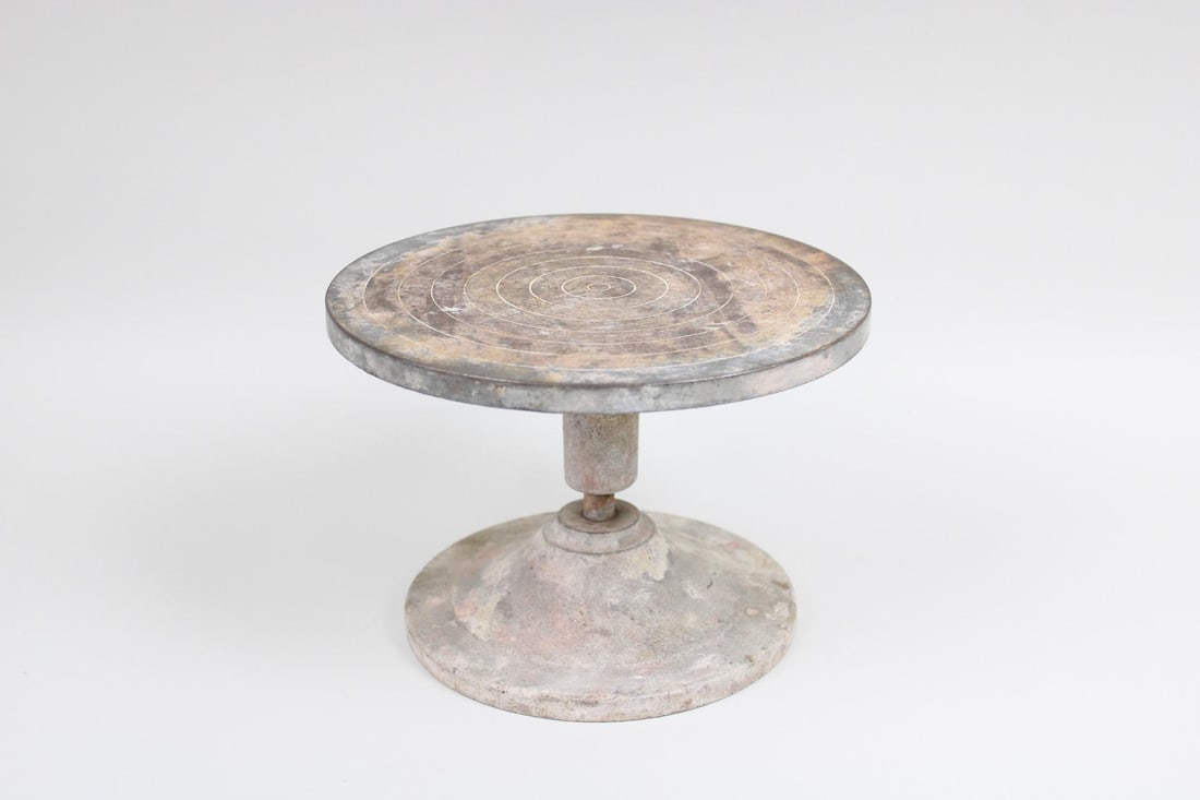 Industrial Cast Iron Potter's Wheel, Art Studio Display Pedestal (1 of 9)