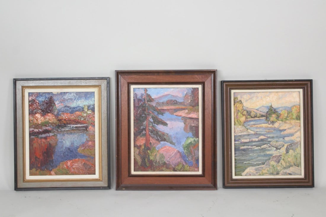 Lot of 3 Framed Impressionist Landscape Paintings (1 of 16)