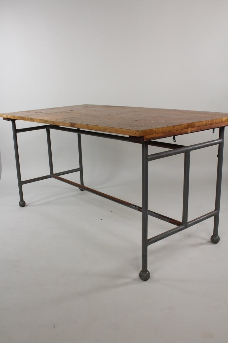 Industrial Wood & Iron Pipe Leg Work Table (1 of 14)