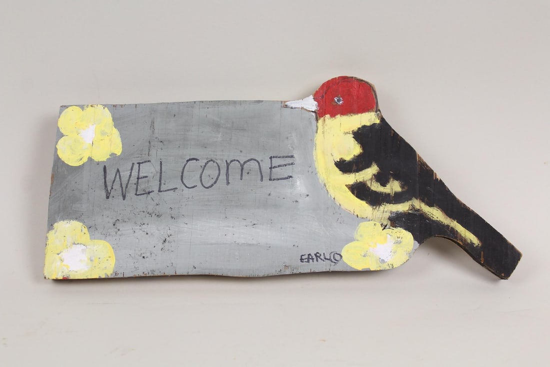 Earl Swanigan Outsider Art Painting, Welcome Sign (1 of 7)