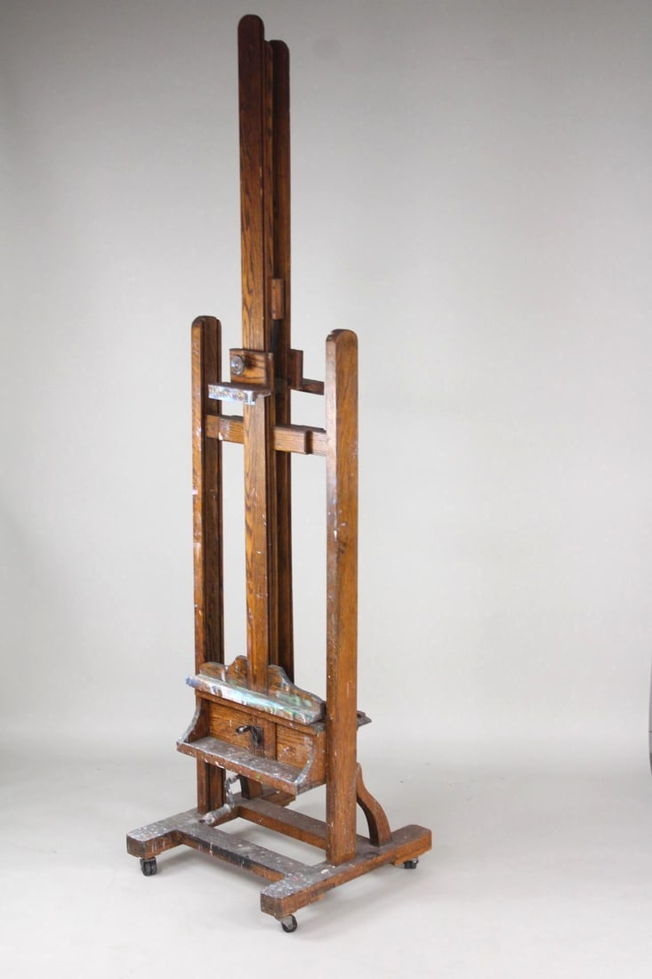 10-Foot Large Artist's Painting Easel, Adjustable Cranks (1 of 11)