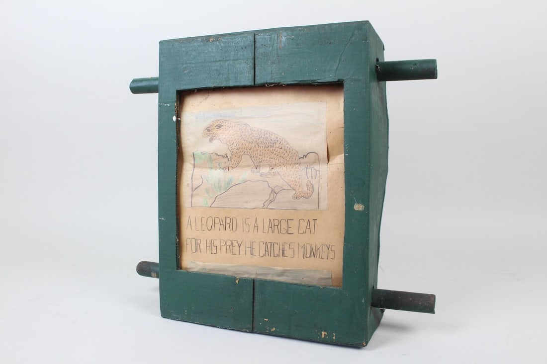 Handmade Cardboard Scroll Viewing Box, Childrens School Art (1 of 18)
