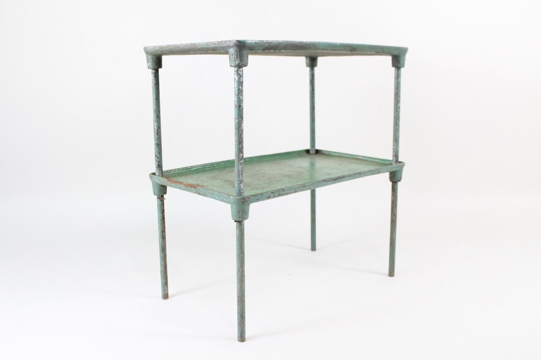 Industrial 2-Tier Cast Iron Stand Table Shelf (1 of 10)