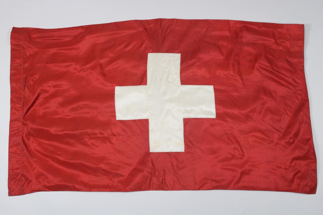 Large Silk Flag of Switzerland, Swiss Cross (1 of 9)