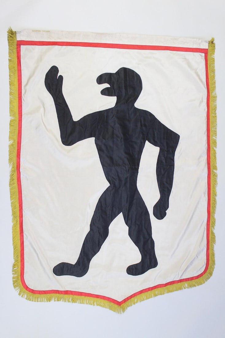 Large Silk Banner Flag with Bird Man Creature (1 of 9)