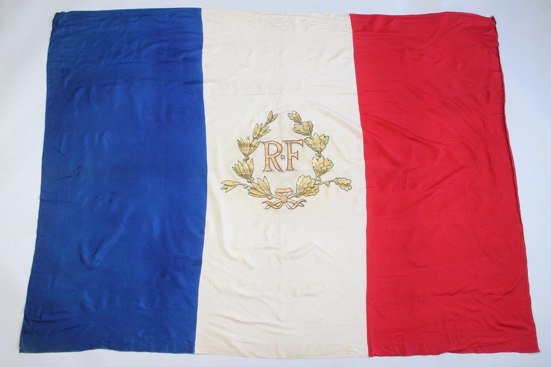 Large Silk French Third Republic Flag of France, Republique Francaise, 2 of 2 (1 of 10)
