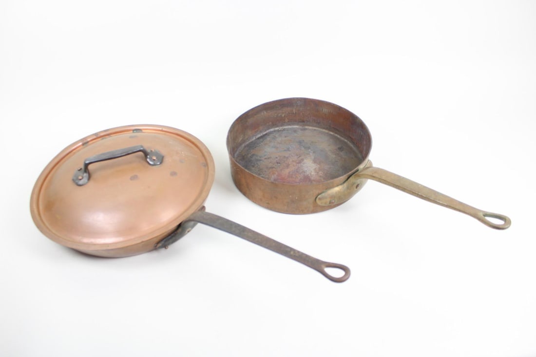 Lot of 2 Large Copper Pans, Jaeggi & Sons & France (1 of 17)