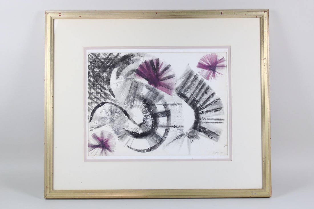 Mid-Century Modern Abstract Print Henry George Jakobe 1962 (1 of 13)