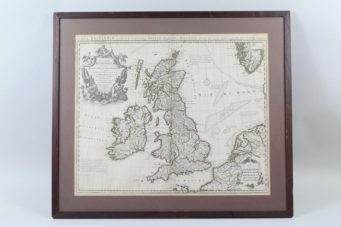 Guillaume Delisle Map of the British Isles, Covens & Mortier 1730: Guillaume Delisle Map of the British Isles, Covens & Mortier 1730. "Les Isles Britanniques ou sont le Royaume D'Angleterre" hand colored engraved map of British Isles, by Guillaume Delisle and publish
