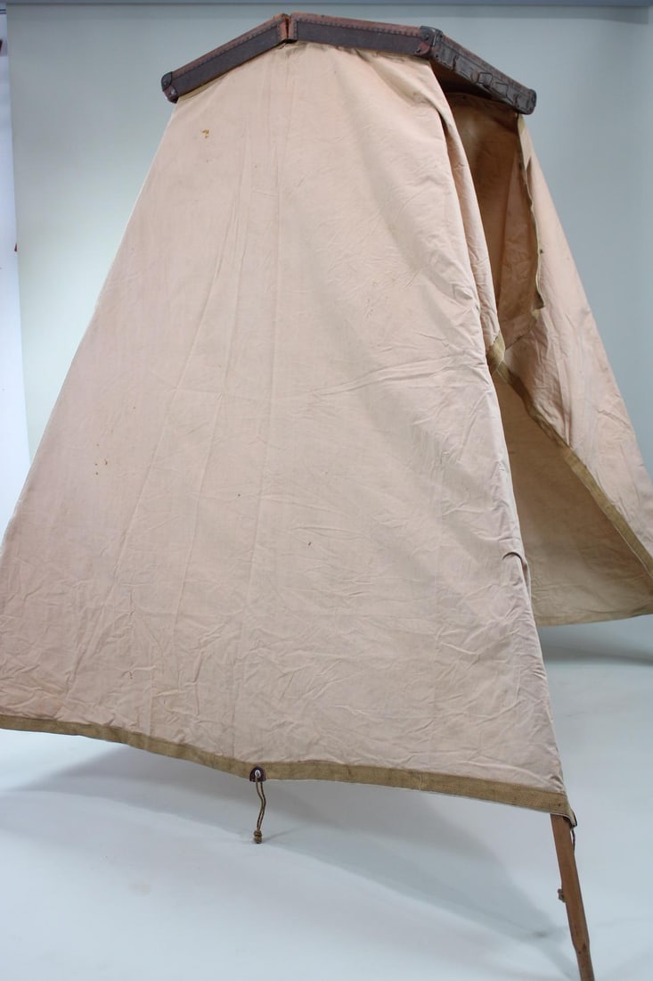 Antique Portable Changing Room Canvas Tent in Travel Case (1 of 18)