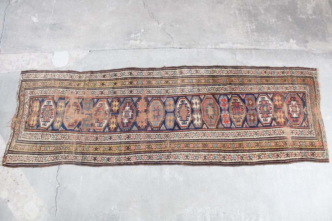 11-Foot Worn Wool Runner Rug (1 of 11)