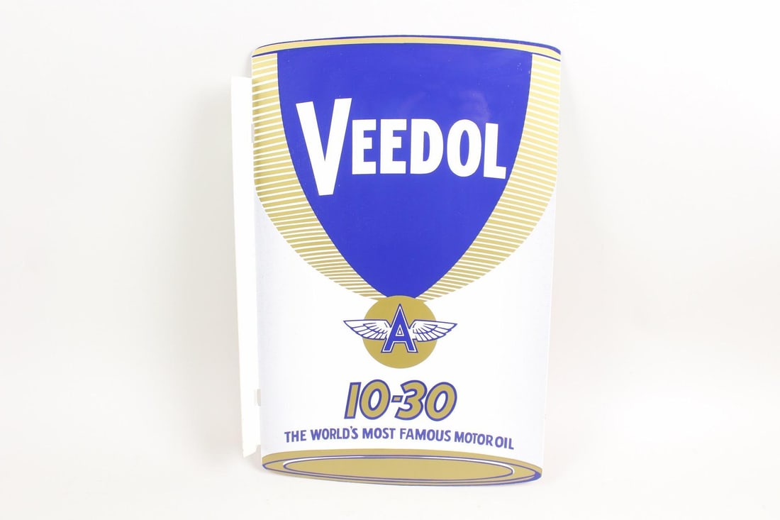 Veedol Flying A Motor Oil Tin Litho Flange Sign (1 of 10)