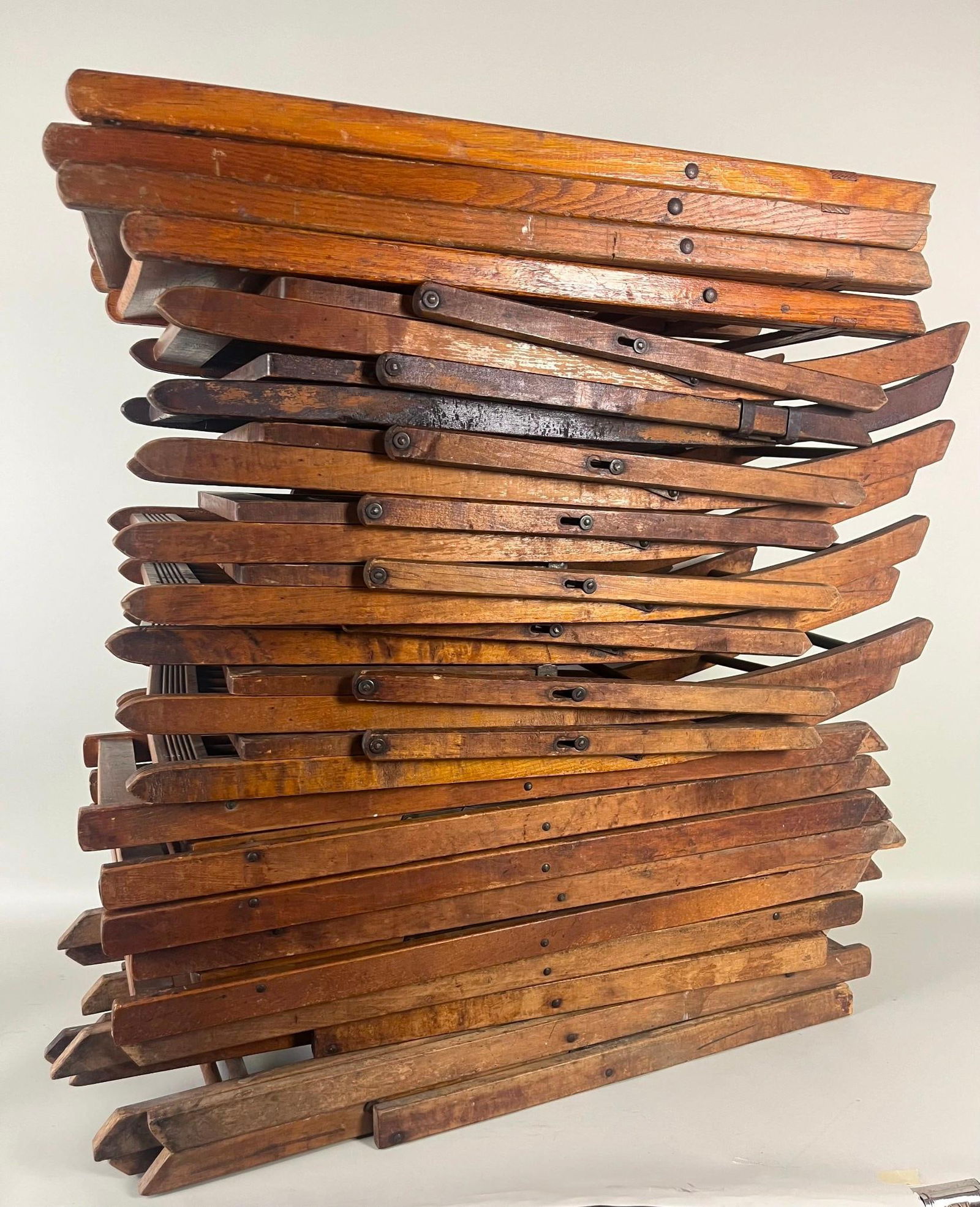 Lot of 21 Wooden Folding Chairs, Wedding Event Venue (1 of 14)