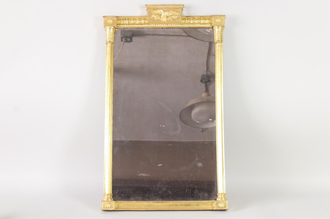 Antique 19th C. Gold Gilt Framed Empire Mirror, Eagle (1 of 11)