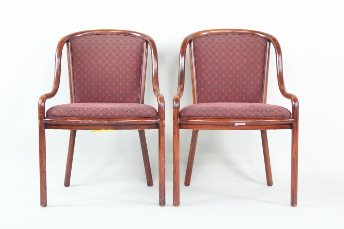 Pair of Mid-Century Modern Bentwood Ward Bennett Arm Chairs (1 of 16)