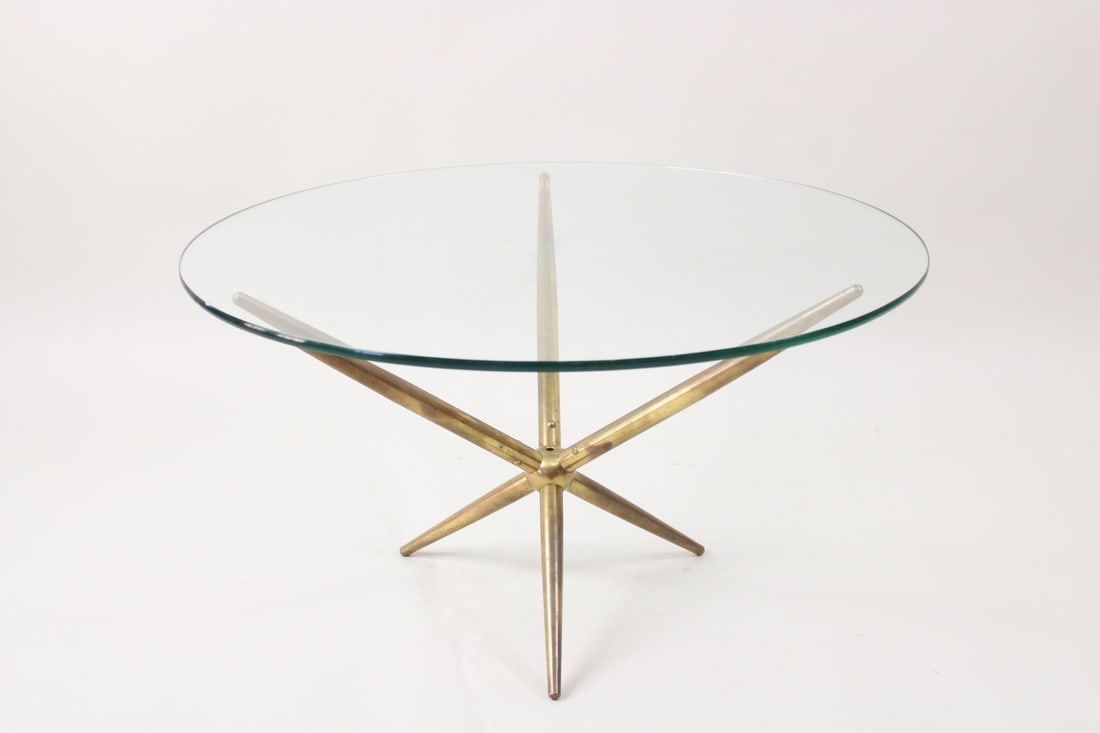 Mid-Century Modern Atomic Brass & Glass Coffee Table (1 of 9)