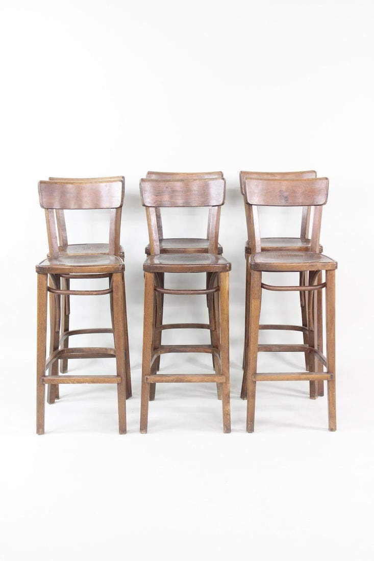 Set of 6 Bentwood ZMP Radomsko Stools, Thonet (1 of 13)