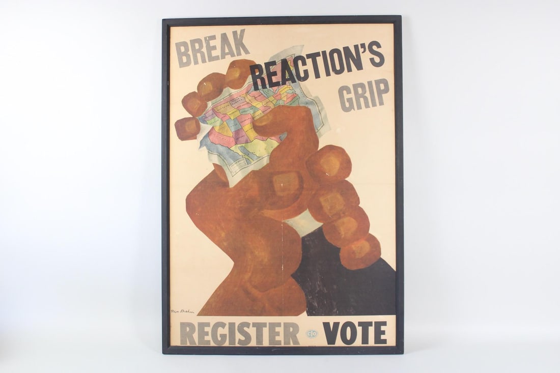 Framed Ben Shan Vote Poster, "Break Reaction's Grip" (1 of 11)