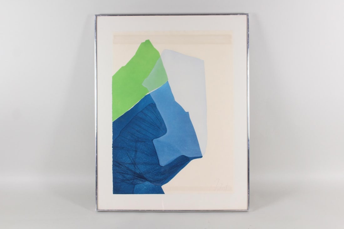 Gilou Brilliant Abstract Blue & Green Abstract Etching (1 of 13)