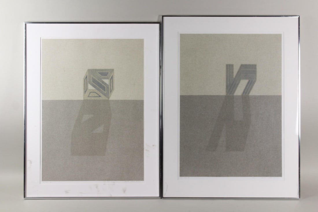 Pair of Kim Bong-tae Abstract Etchings, "Ho Soo II & III" (1 of 16)