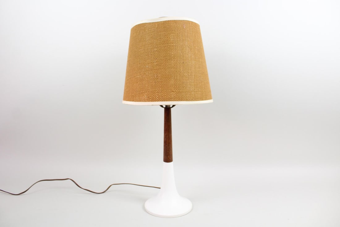 Danish Modern Teak & Ceramic Lamp, Style of Martz (1 of 8)