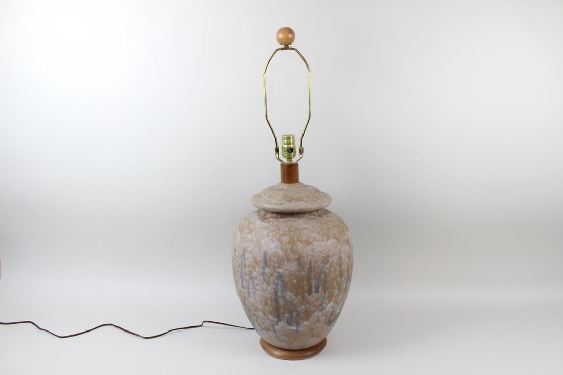 Large Ceramic Table Lamp, Drip Glaze (1 of 9)
